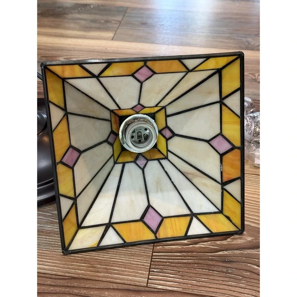 Craftsman Tiffany Glass Instant Pendant Light 11x11x10